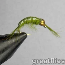 1 dozen (12) - Scud - OLIVE - Bead Head