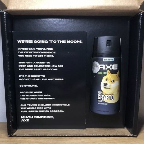 AXE Doge Can Doge Deodorant Body Spray 4OZ Dank Musk Crypto Scent