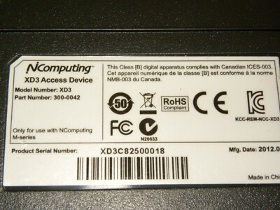 NComputing Xd3 Access Device 300-0042 Computer Network