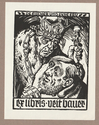 Exlibris - RUDOLF NEHMER - For Veit Bauer - Unsigned - X1-Woodcut