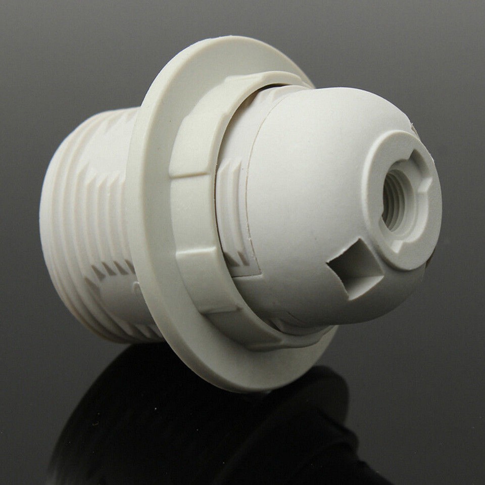 E27 E14 Plastic Light Bulb Lamp Holder Screw style Pendant Socket Bulb ...