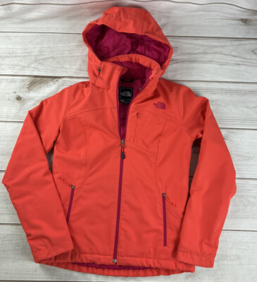 The North Face Women Apex Elevation Hooded Coat Jacket Coral Orange/Pink Small