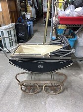 Vintage Antique Crown Baby Doll Stroller Carriage Blue Buggy Buggie Coronet Toy
