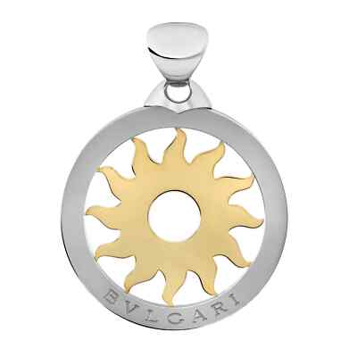 Bvlgari Two Tone Tondo Sun Pendant 18K Yellow Gold And  display picture 1