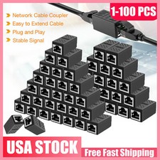 RJ45 Coupler IN-line Coupler Cat7 Cat6 Cat5e Ethernet Cable Extender Adapter Lot