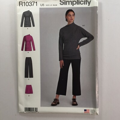 Simplicity 10371 weiter Hosenrock Fledermaus Flügel Oberteil PLUS Damen neu ungeschnittenes Muster