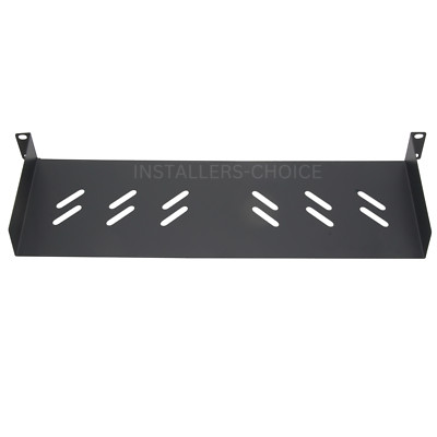 Universal Rack Tray 19'' 1U Server Mount Shelf, 6'' Deep, No Lip, Black