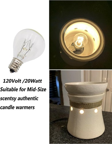 20 Watt Wax Melt Warmer 120Volt/E12 Clear Light Bulbs Mid Size Wax Warmer 6Packs - 第 2/5 張圖片