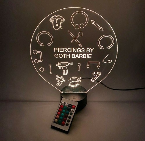 Body Piercing Künstler Piercer Licht Tischlampe LED mit Fernbedienung, personalisiert KOSTENLOS - Bild 8 von 12