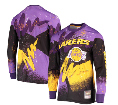 Mitchell & Ness Los Angeles Lakers Hyper Hoops Moto Long Sleeve XL 