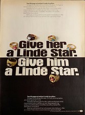 Vintage 1968 Give Her A Linde Star Give Him A Linde Star Rings Advertisement
