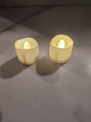 2 Pc LED Flameless Candles Tea Lights Flickering Candle Flameless Candle