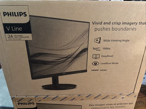 PHILIPS 24" Frameless Full HD (1920 x 1080) 100Hz Monitor, VESA, HDMI x1, VGA Po
