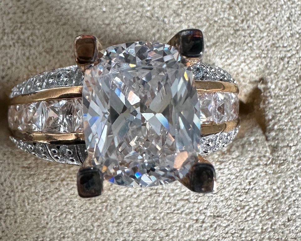 Anillo Bella Luce Eterno plateado amarillo talla 8 Foto 3 de 4