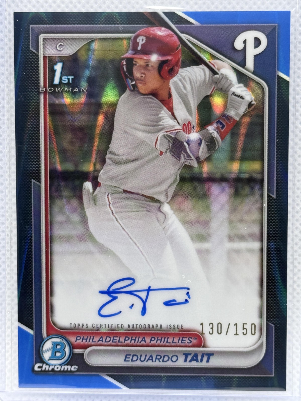2024 Bowman Chrome #CPA-ET Eduardo Tait Prospects Auto Blue Refractors #/150