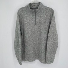 Croft Barrow Men's Gray Quarter Zip Fleece Pullover Size Large