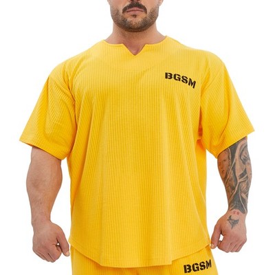 BGSM SPORTSWEAR Ragtop Rag Top T-Shirt Bodybuilding 3376-YELLOW