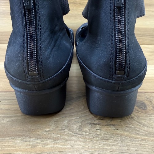 Dansko Laura Perf Wedge Comfort Pumps Womens 9 EU 39 Black Nubuck Back Zip - Afbeelding 7 van 11
