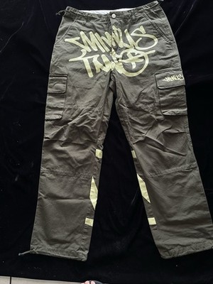 Minus Two Sz M Cargo Pants Retro Baggy Pants Y2K Big Pockets Green Skateboard