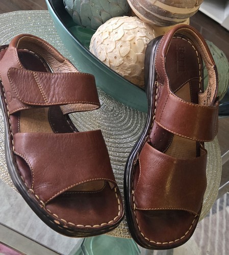 Born Leather Sandals Womens Size 6 Stitching Contrast Cushioned Support