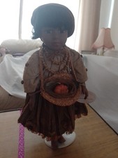 Knightsbridge Porcelain Doll. Miriam. With Basket And Stand. Vgc. No Box