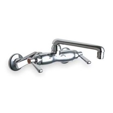 Chicago Faucet Swing Utility Sink Faucet, Polished Chrome, 2 Holes ADA Compliant