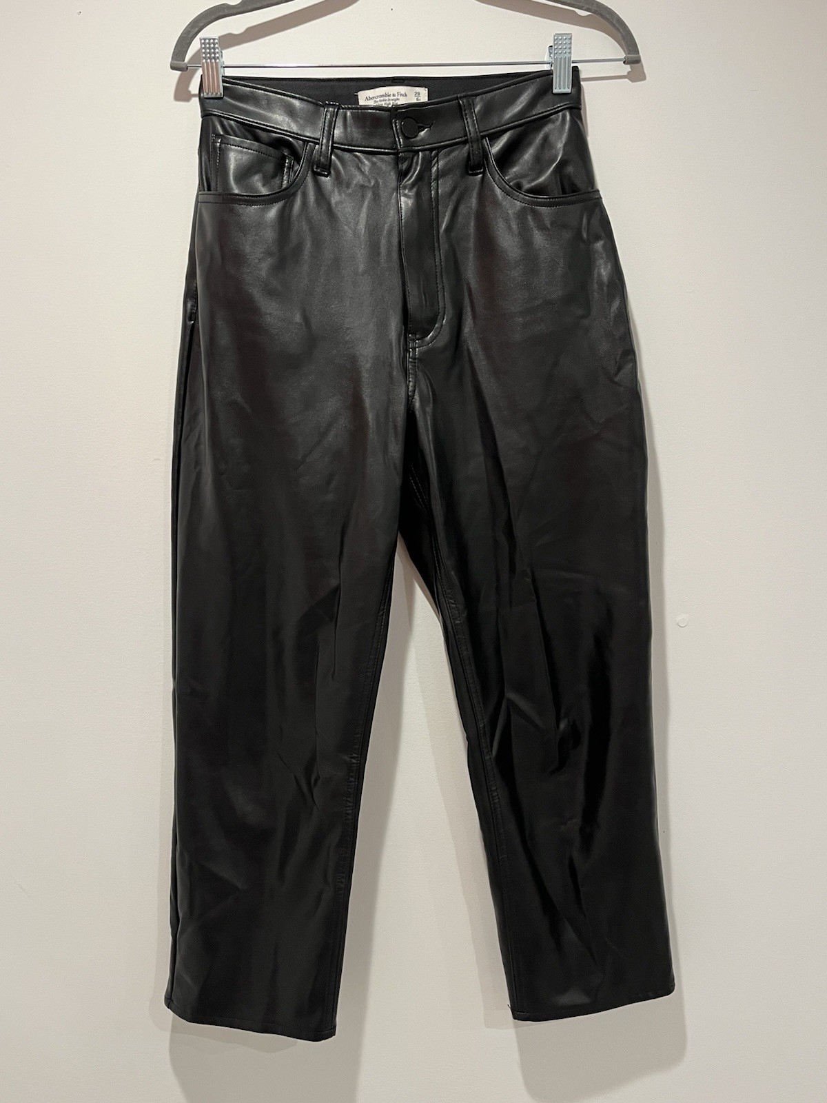 Abercrombie & Fitch Faux Leather Pants Women’s Size 6S Black Ultra High-Rise