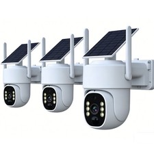 3 Pack 4G LTE Solar Security Camera Wireless Outdoor 2K HD Night Vision Cellular