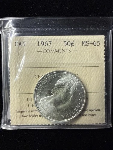 1967 Canada Fifty Cent 50C Coin - ICCS MS 65 - ST 972 - C11