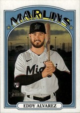 2021 Topps Heritage #528 Eddy Alvarez Miami Marlins Rookie