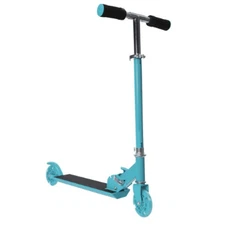 Pro Rider Kids’ Folding Light-Up Scooter – LED Wheels, Teal, Ages 5-10