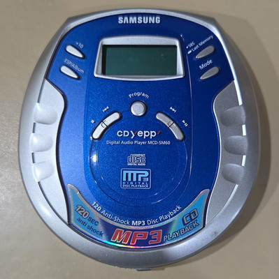 Samsung CD yepp MCD-SM60 Personal CD Player MP3 Playback Anti-Skip Blue/Silver