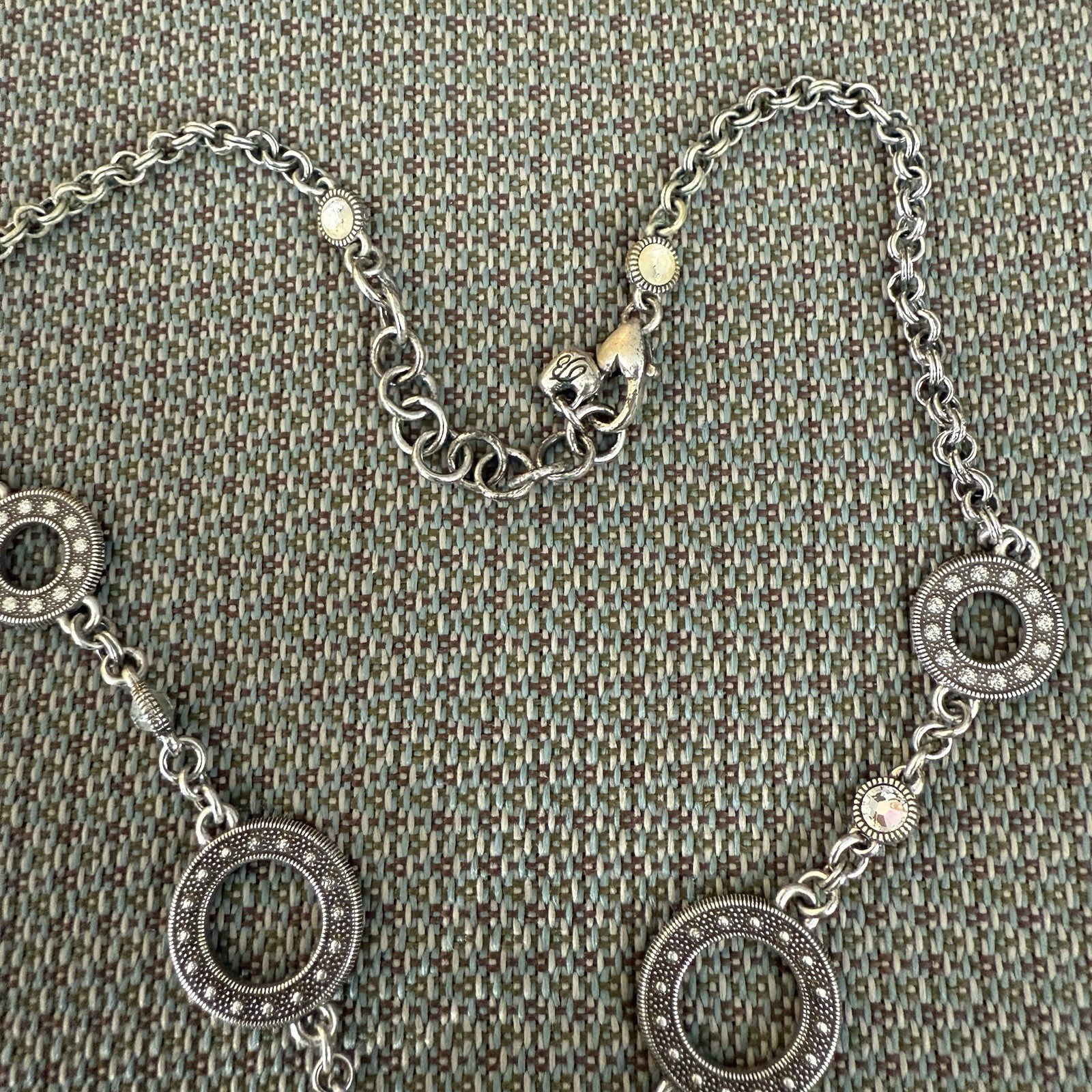 Brighton Silver tone Multi Circle Rhinestone Doub… - image 4