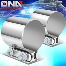 2pcs 3 Od To 3 Od Stainless Steel Butt Joint Band Exhaust Muffler Pipe Clamp