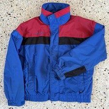 Vintage Columbia Bugaboo Jacket Mens Blue Red Ski Shell Nylon Full Zip 90s Sz 1X