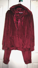 Pajamagram Velour 2 Pcs Lounge Set Hoodie Zip Jacket/Pants Rose-Pink Wm. L