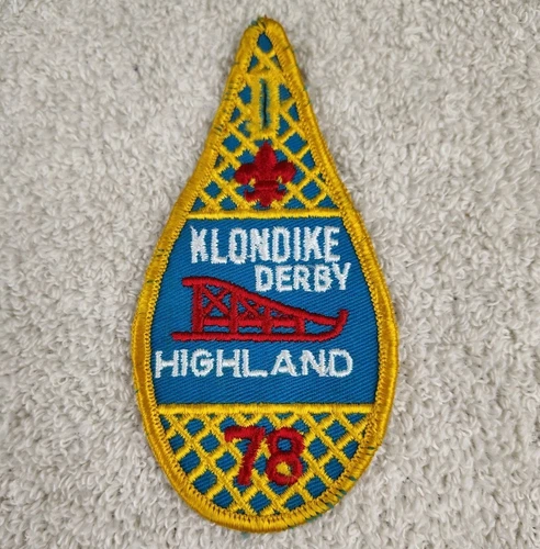 Vintage BOY SCOUTS OF AMERICA Badge Klondike Derby Highland 1978 Snow Shoe