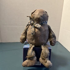   WORN WITH LOVE 9" SHELF SITTER PRIMATIVE TEDDY BEAR Signed BY Artist  A Wobler