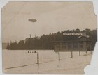 Vintage 1910s Unknown German Airship Passes Over Lake Lucerne Switzerland Photo — photo 1