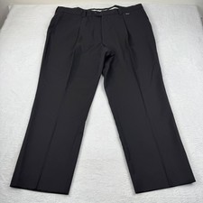 Versace Classic Dress Pants Mens 40 Black Wool Pleated Straight Leg Italy