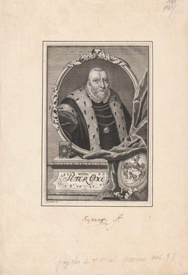c1750 Peder Oxe Reichsrat Reichshofmeister Dänemark Danmark Kupferstich-Porträt
