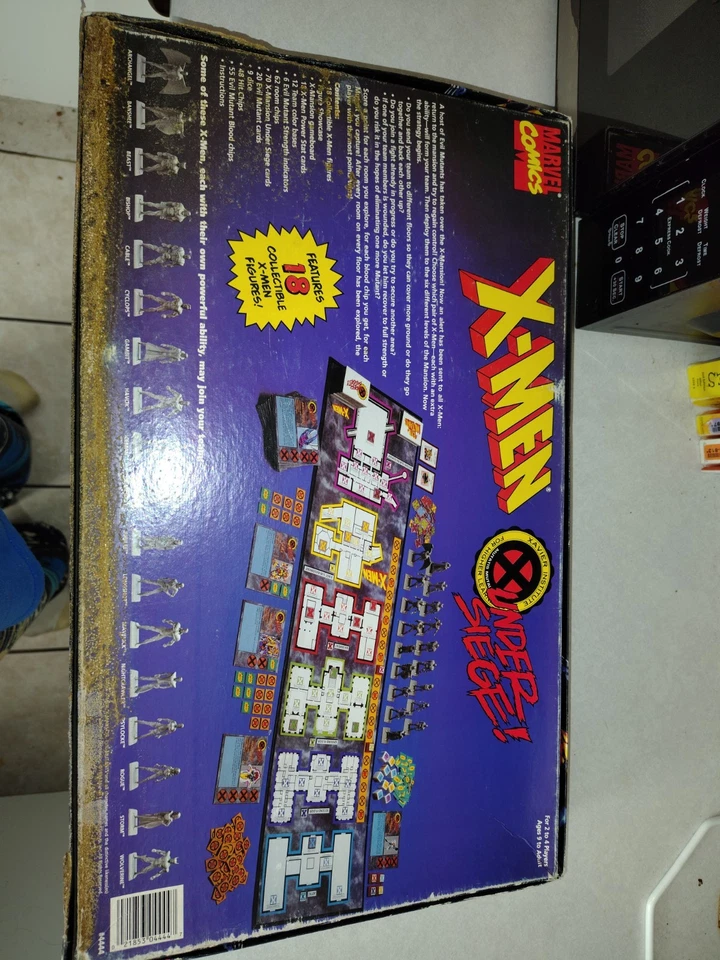 Vtg 1994 X-Men Under Siege Board Game Marvel Comics Pressman 18 Figures DAMAGED - Image 4 of 4