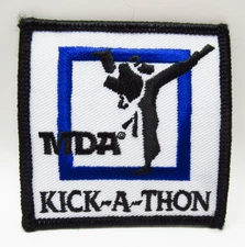 MDA Kick-A-Thon Patch Vintage Martial Arts Embroidered High Kick Logo