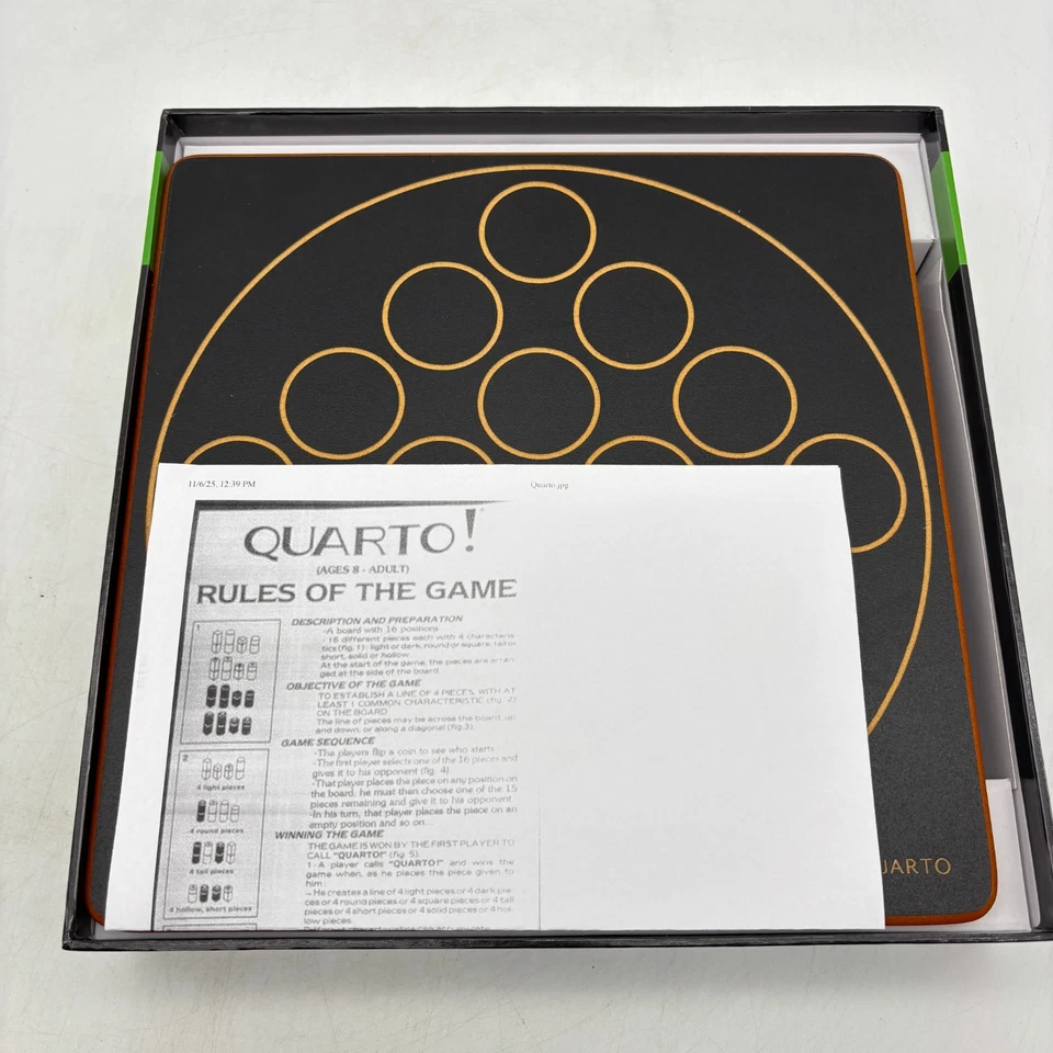 Juego de mesa de madera Quarto COMPLETO Gigamic 2013 Strategy Brown Foto 3 de 4