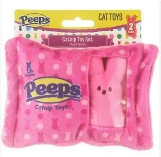 Peeps for Pets Peeps Bunnies Plush Catnip Cat Toys, Various Colors