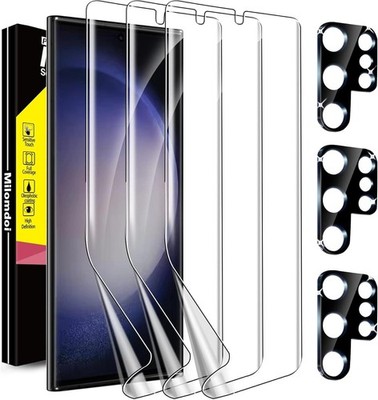 Milomdoi 3 Pack Screen Protector for Samsung Galaxy S23 Ultra Transparent