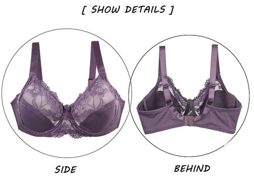 Ex Marks Minimiser Full Cup Lace Underwired Non Padded Bra Black Pink Nude Navy - Picture 8 of 18
