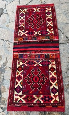  Handmade Afghan Traditional Kilim Double Saddlebag (Khurjin) 5ftx3ft
