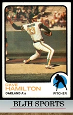 1973 Topps #214 Dave Hamilton Oakland Athletics (see pics)  RC