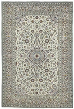 Vintage Hand-Knotted Cream Oriental Rug 8X12 ft Classic Floral Carpet Home Decor